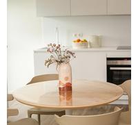 Profolio Film de table rond transparent avec bord en V biseauté, nappe transparente brillante comme protection de table, film transparent de 2 mm, diamètre 40 cm