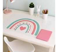 PROFOLIO Sous-main pour enfant - Antidérapant et lavable - Avec motif arc-en-ciel - Pour jouer et peindre - Convient comme support de bricolage et protection de table - Dimensions : 90 x 60 cm