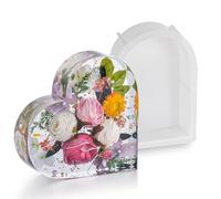 Profonde MoulesRésine Époxy Moules, Moule Géométrique, Résine Époxy 3D Grand Moule, Silicone Résine Moules Silicone Résine Époxy Forme de Cœur pour Bricolage Fleurs L'art Derésine Coulée Résine