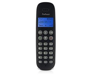 Profoon PDX - Téléphone DECT 300 - Téléphone sans Fil - Compatible Gap : Extensible - Compatible avec Les Aides auditives - Fonction Mains-Libres - Annuaire - Noir