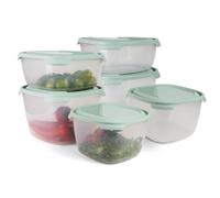 PROFUN Lot de 6 boîtes de conservation avec couvercle - Pour micro-ondes et congélation - En plastique - Pour le stockage des aliments - Menthe