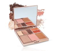 Profusion Cosmetics Palette complète pour le visage, 8 nuances pour les yeux, le visage et les lèvres pour un maquillage naturel et audacieux, essentiel pour les teints moyens à profonds, chair