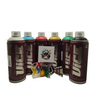PROGAL COLORS Miami Vice Spray Graffiti + 3 Buses (6 x 400 ml Haute Pression)