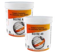 Progalva - Maintenance des installations de chauffage et eau sanitaire - Lot 2 pots de 1kg BISTRE A9 - Produit entretien de cheminée Bois/Charbon - Progalva