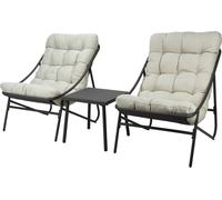 ProGarden 3 pcs. ensemble de meubles de balcon gris