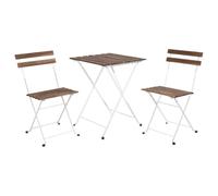 ProGarden 3-pièces Bistro-Set blanc mat-marron