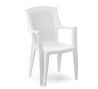 Progarden 87100 Chaise empilable Eden, Tout en Plastique/Tresse en Optique, l 62 x p 60 x h 89 cm, Blanc