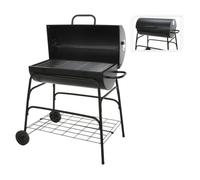 Barbecue GENERIQUE Barbecue à charbon cylindre métal noir sur roues - Noir