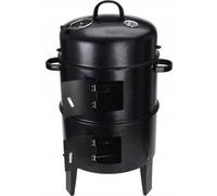 ProGarden Barbecue au charbon de bois avec cheminée et 2 grilles de cuisson Noir