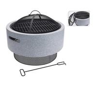 ProGarden Bol à feu avec grille de barbecue Gris clair 52x18,5 cm gris