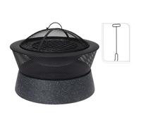 ProGarden Bol de feu avec grill Rond 54,5x54,5x38 cm Noir
