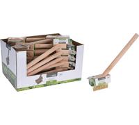 ProGarden Brosse désherbante avec manche, brosse métallique avec grattoir 37 cm