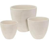 PROGARDEN Céramique Pots de fleurs set de 3 pièces blanc KO-066900330