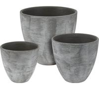 PROGARDEN Céramique Pots de fleurs set de 3 pièces gris KO-066900340