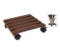ProGarden Chariot à plantes carré 29x29 cm marron, chariot pour plantes, support pour plantes roulant, chariot pour pots de fleurs 446747 Marron G