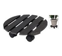 ProGarden Chariot à plantes rond 29 cm gris, chariot pour plantes, support pour plantes roulant, chariot pour pots de fleurs, rouleau pour plantes Gris G
