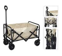 PROGARDEN Chariot de plage pliant 50 kg blanc - poignée réglable roues 360° pliage rapide