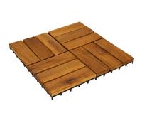 PROGARDEN Dalles de terrasse en bois set de 9 pcs Kachle KO-VN2000060