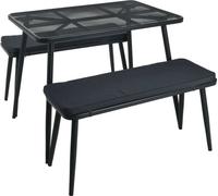 ProGarden Ensemble de meubles de jardin gris foncé