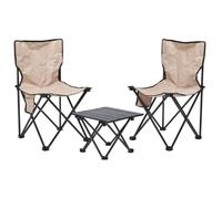 PROGARDEN Mobilier de camping table pliante + 2 chaises KO-X51000030