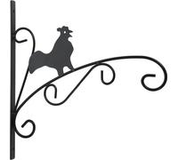 Progarden | Porte-plantes en métal - Coq - 28x25 cm - Noir - Décoratif et résistant aux intempéries - Idéal pour les plantes