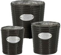 PROGARDEN Pot de fleurs en osier set de 3 pcs FLOWERS GARDEN 24 / 20 / 18 cm anthracite KO-430000640