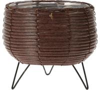 PROGARDEN Pot de fleurs en osier sur pieds 20,5 x 19,5 cm marron KO-430001110