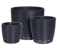 PROGARDEN Pot de fleurs en rotin avec insert PROGARDEN set de 3 pcs anthracite KO-VN8000110