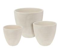 PROGARDEN Set de 3 pots en céramique blanc KO-066900330