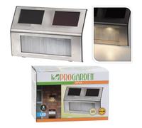 ProGarden Set de 4 lampes de jardin LED solaires en acier inoxydable