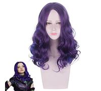 Progéniture du film 3 Perruque Fois Costume Cosplay Violet Bleu Vague Bouclée Cheveux Synthétiques Résistant à la Chaleur pour Perruques Féminines Filles