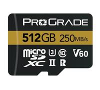 ProGrade Digital Carte microSD V60 (512 Go) testée pour Les appareils de Cartes SD Pleine Taille | Jusqu'à 250 Mo/s en Lecture, 130 Mo/s en écriture