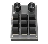 Programmable Mini Keypad, Mini Mechanical Keyboard One Handed Keypad with Knob Dual Mode USB/BT for Gaming Office Media (9 Touches avec 2 Boutons)