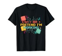 Programmateur Amusant Ctrl Alt Pretend I'm Working G omputer T-Shirt Graphique avec Valeur, Homme, Noir, S