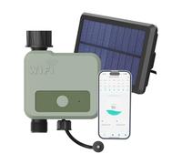 Programmateur Arrosage WiFi par MMOBIEL - Minuterie d'Irrigation Automatique Alimenté par Solaire & USB - Plage sans Fil 30m (WiFi + énergie Solaire)
