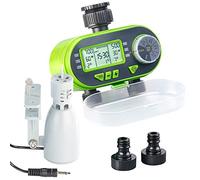 Programmateur darrosage avec 2 raccords pour tuyau et capteur de pluie [Royal Gardineer]