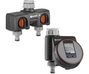 Programmateur d'arrosage Flex + Sélecteur d'arrosage 2 voies Gardena | Arrosage automatique et raccordement d'eau supplémentaire