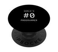 Programmateur Humoristique #0 au Monde - Codage Informatique PopSockets PopGrip Adhésif
