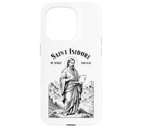 Programmateur Informatique Patron Saint Isidore Computers Code IT Coque pour iPhone 15 Pro