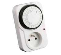 Programmateur journalier mécanique avec interrupteur à voyant - Blanc - Zenitech