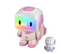 Programmation de Robots Jouets RC Pour Enfants, Robot Télécommandé Pour Les Enfants, Avec Danse, Musique, Yeux Led Et Fonction D'enregistrement, Pour Garçons Et Filles De 3 Ans Et Plus (Rose)