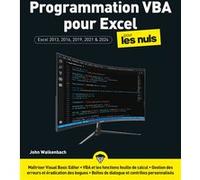 Programmation VBA pour Excel 2024 pour les Nuls John Walkenbach (Auteur)