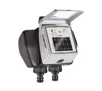 Claber Programmeur de robinet Double myAquaSolar à deux voies avec panneau photovoltaïque