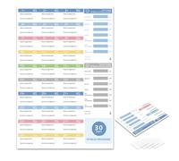 Programme de en forme Calendrier d ' entraînement étanche Planificateur de progrès de en forme pratique pour les amateurs d ' exercice et les entraîneurs organisateurs de programmes