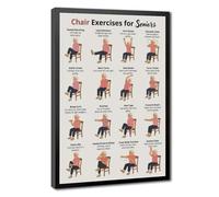 Programme d'entraînement à faible impact pour les personnes âgées pour améliorer leur posture assise sur toile - Décoration murale pour salon, chambre à coucher - 40,6 x 61 cm (L x l)