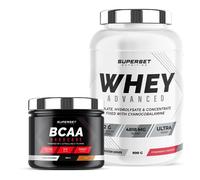 Programme Galbe Musculaire - 100% Whey Proteine Advanced 900g Fraise Yogourt - Bcaa Hardcore Cola