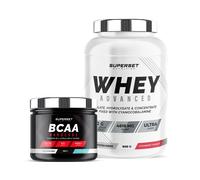 Programme Galbe Musculaire - 100% Whey Proteine Advanced 900g Fraise Yogourt - Bcaa Hardcore Tutti Frutti