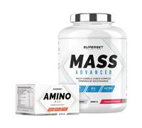 Programme Prise De Masse Débutant - Mass Advanced 2,5kg Fraise Yogourt - Amino Max
