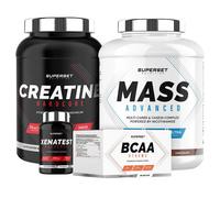 Programme Prise De Masse Expert - Mass Advanced 2,5kg Chocolat - Créatine Hardcore - Bcaa Xtreme - Xenatest Hardcore