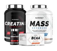 Programme Prise De Masse Expert - Mass Advanced 2,5kg Cookies - Créatine Hardcore - Bcaa Xtreme - Xenatest Hardcore